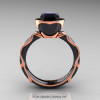 Art Masters Venetian 14K Black Rose Gold 1.0 Ct Black Diamond Engagement Ring R475-14KBRGBD-2