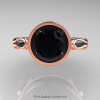 Art Masters Venetian 14K Black Rose Gold 1.0 Ct Black Diamond Engagement Ring R475-14KBRGBD-3