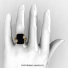 Art Masters Modern 10K Yellow Gold 15.0 Ct Black and White Diamond Fantasy Cocktail Ring R292-10KYGDBD-4