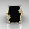 Art Masters Modern 10K Yellow Gold 15.0 Ct Black and White Diamond Fantasy Cocktail Ring R292-10KYGDBD-3