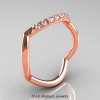 Nature Inspired 14K Rose Gold 1.0 Ct White Sapphire Diamond Leaf and Vine Wedding Ring Set R180S-14KRGDWS-3