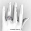 Art Nouveau 14K White Gold 1.0 Ct Oval Morganite Diamond Nature Inspired Engagement Ring R296A-14KWGDMO-5