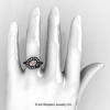 Art Nouveau 14K Black Gold 1.0 Ct Oval Morganite Diamond Nature Inspired Engagement Ring R296A-14KBGDMO-5