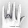 Art Masters Classic 14K White Gold 2.0 Ct Morganite Diamond Engagement Ring Wedding Ring R298-14KWGDMO-4
