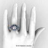 Art Masters Classic 14K White Gold 2.0 Ct Morganite Blue Topaz Engagement Ring Wedding Ring R298-14KWGBTMO-4