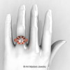 Art Masters Classic 14K Rose Gold 2.0 Ct Morganite Diamond Engagement Ring Wedding Ring R298-14KRGDMO-4