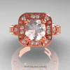 Art Masters Classic 14K Rose Gold 2.0 Ct Morganite Diamond Engagement Ring Wedding Ring R298-14KRGDMO-3