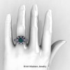 Art Masters Classic 14K White Gold 2.0 Ct Alexandrite Diamond Engagement Ring Wedding Ring R298-14KWGDAL-4