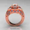 Art Masters Classic 14K Rose Gold 2.0 Ct Morganite Blue Topaz Engagement Ring Wedding Ring R298-14KRGBTMO-2