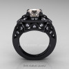 Art Masters Classic 14K Black Gold 2.0 Ct Morganite Diamond Engagement Ring Wedding Ring R298-14KBGDMO-2