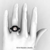 Art Masters Classic 14K Black Gold 2.0 Ct Morganite Black Diamond Engagement Ring Wedding Ring R298-14KBGBDMO-4
