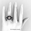 Art Masters Classic 14K Black Gold 2.0 Ct Morganite Diamond Engagement Ring Wedding Ring R298-14KBGDMO-4