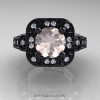Art Masters Classic 14K Black Gold 2.0 Ct Morganite Diamond Engagement Ring Wedding Ring R298-14KBGDMO-3