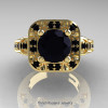 Art Masters Classic 14K Yellow Gold 2.0 Ct Black Diamond Engagement Ring Wedding Ring R298-14KYGBD-3