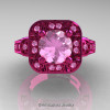 Art Masters Classic 14K Fuchsia Pink Gold 2.0 Ct Light Pink Sapphire Engagement Ring Wedding Ring R298-14KFPGLPS-3