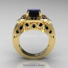 Art Masters Classic 14K Yellow Gold 2.0 Ct Black Diamond Engagement Ring Wedding Ring R298-14KYGBD-2
