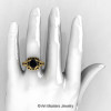 Art Masters Classic 14K Yellow Gold 2.0 Ct Black Diamond Engagement Ring Wedding Ring R298-14KYGBD-4
