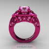 Art Masters Classic 14K Fuchsia Pink Gold 2.0 Ct Light Pink Sapphire Engagement Ring Wedding Ring R298-14KFPGLPS-2