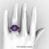 Art Masters Classic 14K Fuchsia Pink Gold 2.0 Ct Swiss Blue Topaz Engagement Ring Wedding Ring R298-14KFPGBT-4