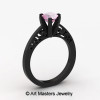 14K Black Gold New Fashion Gorgeous Solitaire 1.0 Carat Light Pink Sapphire Bridal Wedding Ring Engagement Ring R26N-14KBGLPS-2