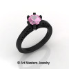 14K Black Gold New Fashion Gorgeous Solitaire 1.0 Carat Light Pink Sapphire Bridal Wedding Ring Engagement Ring R26N-14KBGLPS-3
