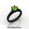14K Black Gold New Fashion Gorgeous Solitaire 1.0 Carat Peridot Bridal Wedding Ring Engagement Ring R26N-14KBGP-3