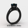 14K Black Gold New Fashion Gorgeous Solitaire 1.0 Carat Alexandrite Bridal Wedding Ring Engagement Ring R26N-14KBGAL-2