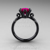 Modern Antique 14K Black Gold 1.5 Carat Rose Ruby Solitaire Engagement Ring AR127-14KBGRR-2