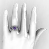 Nature Classic 14K White Gold 2.0 Ct Alexandrite Diamond Leaf and Vine Engagement Ring R340S-14KWGD2AL-3
