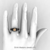 Modern 14K Matte Black Gold 1.0 CT Champagne Diamond Engagement Ring Wedding Ring R36N-14KMBGCHD-3