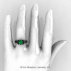 Modern Classic 14K Matte Black Gold 1.0 CT Emerald Engagement Ring Wedding Ring R36N-14KMBGEM-4