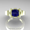 Modern Classic 14K Green Gold 1.0 CT Blue Sapphire Engagement Ring Wedding Ring R36N-14KGGBS-3
