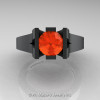 Modern Classic 14K Matte Black Gold 1.0 CT Orange Sapphire Engagement Ring Wedding Ring R36N-14KMBGOS-3