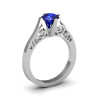14K White Gold New Fashion Design Solitaire 1.0 CT Blue Sapphire Bridal Wedding Ring Engagement Ring R26A-14KWGBS-2