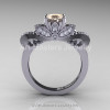 Classic 950 Platinum 1.0 Ct Champagne and White Diamond Solitaire Engagement Ring R323-PLATDCHD-2
