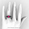 Classic 14K Black Gold 1.0 Ct Pink Sapphire Diamond Solitaire Engagement Ring R323-14KBGDPS-4