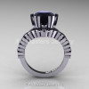 Modern 14K White Gold 3.0 Ct Black Diamond Solitaire Wedding Anniversary Ring R325-14KWGBD-2