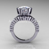 Modern 14K White Gold 3.0 Ct White Sapphire Solitaire Wedding Anniversary Ring R325-14KWGWS-2