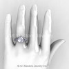 Modern 14K White Gold 3.0 Ct White Sapphire Solitaire Wedding Anniversary Ring R325-14KWGWS-4