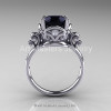 Art Masters Vintage 14K White Gold 3.0 Ct Black and White Diamond Wedding Ring Set R167S-14KWGDBD-4