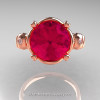 Art Masters Vintage 14K Rose Gold 3.0 Ct Rose Ruby Diamond Wedding Ring Set R167S-14KRGDRR-4