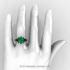 Art Masters Cobra 14K Black Gold 3.0 Ct Emerald Engagement Ring R602-14KBGBEM-2