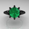 Art Masters Cobra 14K Black Gold 3.0 Ct Emerald Engagement Ring R602-14KBGBEM-4