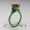 Art Masters 14K Green Gold 3.0 Ct Rubies Military Dragon Engagement Ring R601-14KGGR – Perspective