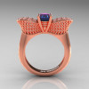 Nature Inspired 14K Rose Gold 1.0 Ct Oval Chrysoberyl Alexandrite Diamond Bee Wedding Ring R531-14KRGDAL