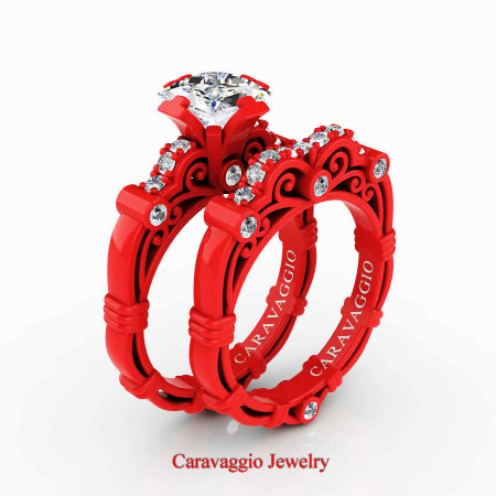 Caravaggio-London-14K-Red-Gold-1-25-Carat-Princess-Diamond-Engagement-Ring-Wedding-Band-Set-R623PS-14KREGDWS-P4