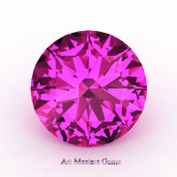 Art Masters Gems Calibrated 1.0 Ct Round Pink Sapphire Created Gemstone RCG0100-PS