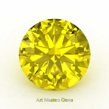 Art Masters Gems Calibrated 1.25 Ct Round Yellow Sapphire Created Gemstone RCG0125-YS