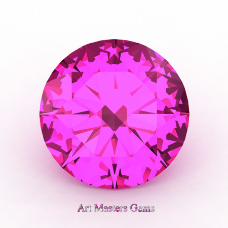 Art Masters Gems Calibrated 1.5 Ct Round Pink Sapphire Created Gemstone RCG0150-PS