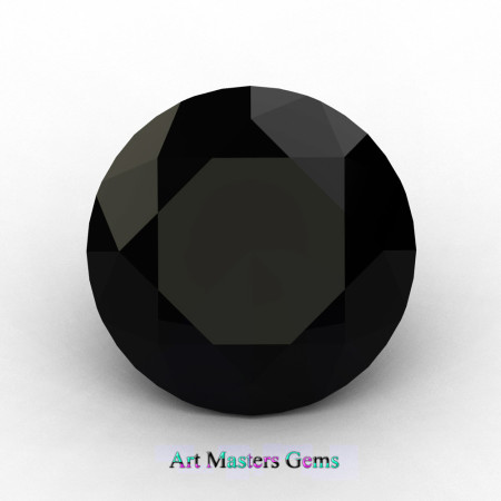 Art Masters Gems Calibrated 1.0 Ct Round Black Sapphire Created Gemstone RCG0100-BLS